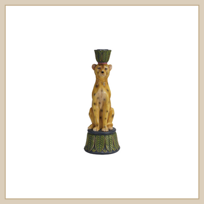 Resin Cheetah Taper Holder
