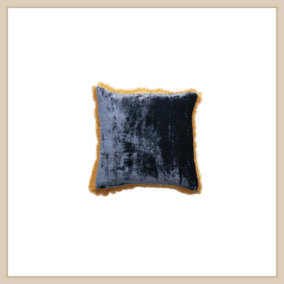 Silk Blend Pillow w Fringe