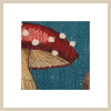 Cotton Printed Lumbar Pillow w Mushrooms
