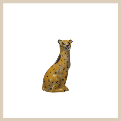 Stoneware Leopard Vase
