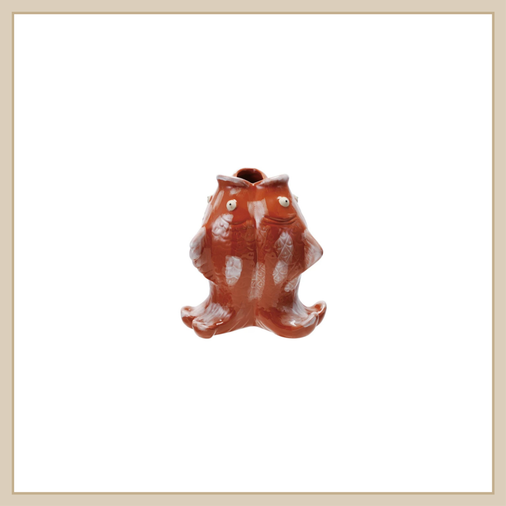 Stoneware Fish w Reactive Glaze