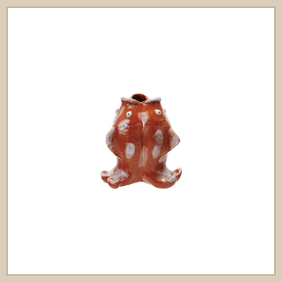 Stoneware Fish w Reactive Glaze