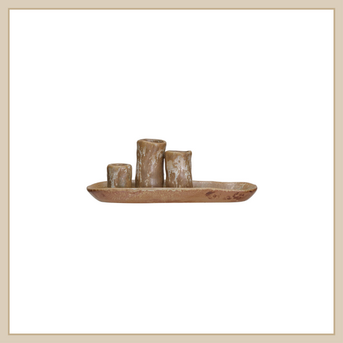Stoneware Vases w Tray
