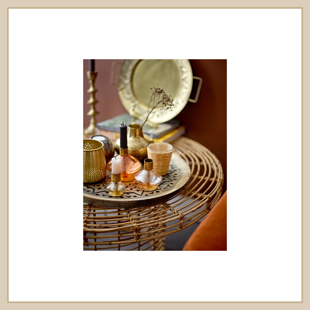 Blown Glass and Metal Taper Candle Holders