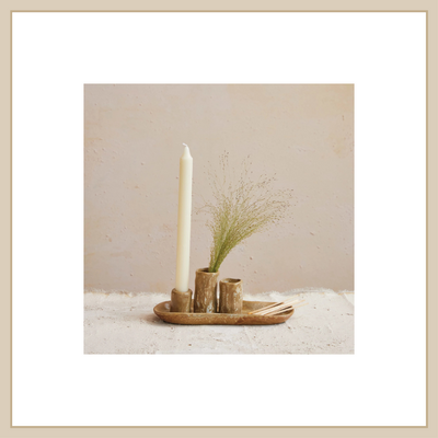 Stoneware Vases w Tray