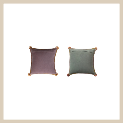Cotton Tufted Pillow w Embroidery