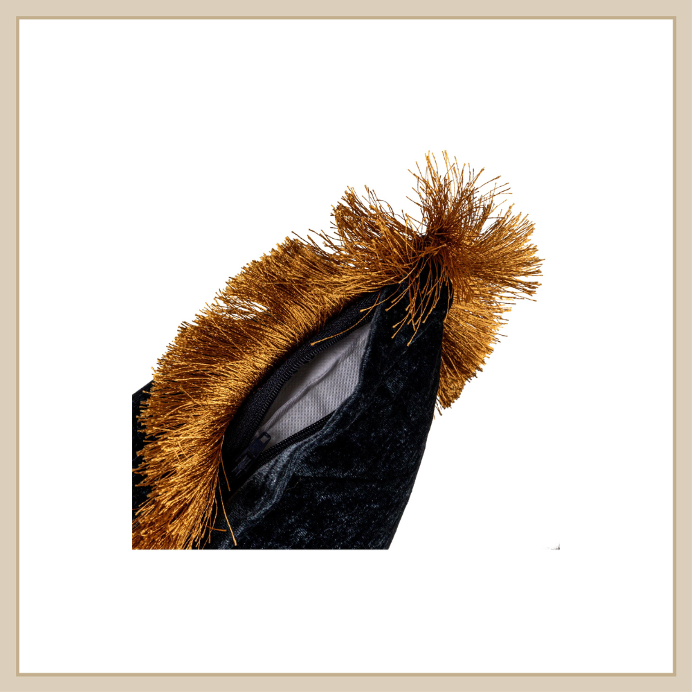 Silk Blend Pillow w Fringe