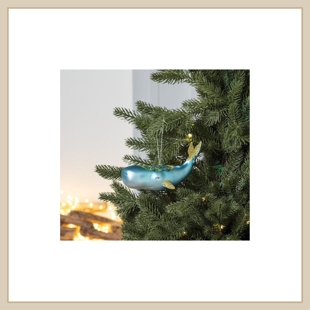 Whale w/ Glitter Ornament