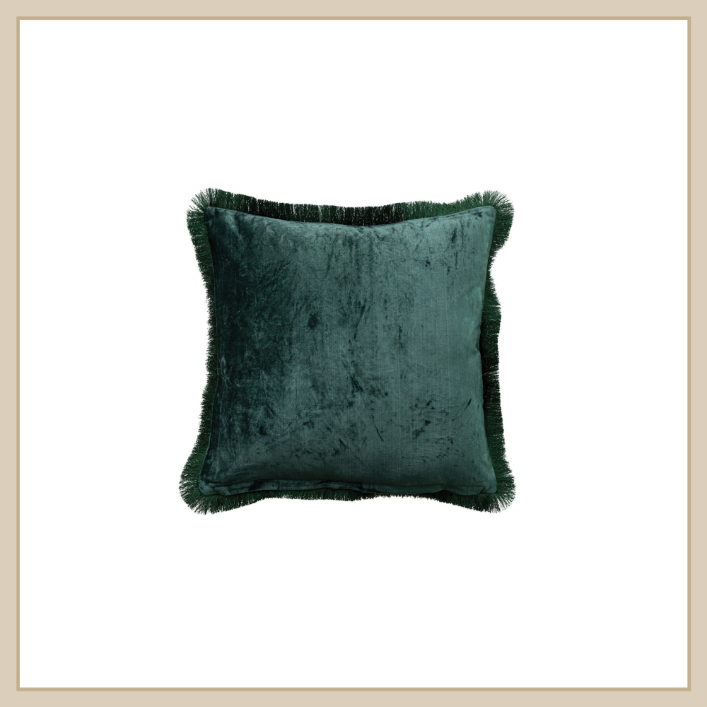 Square Velvet Pillow w/ Leopard Print