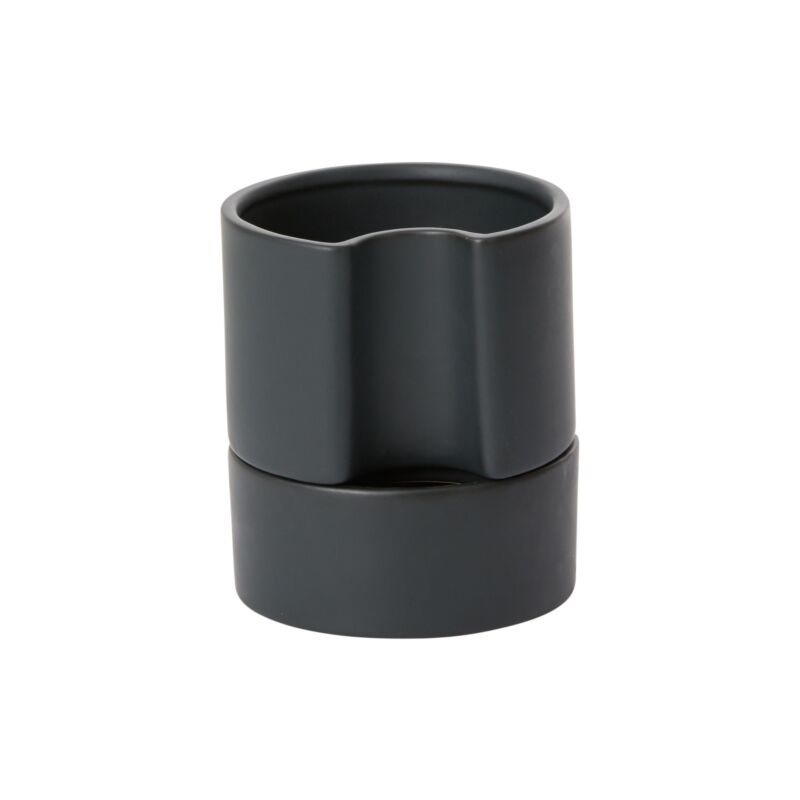 Jett Pot with Saucer - Black
