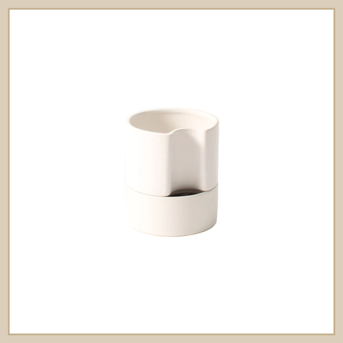 Jett Pot with Saucer - White