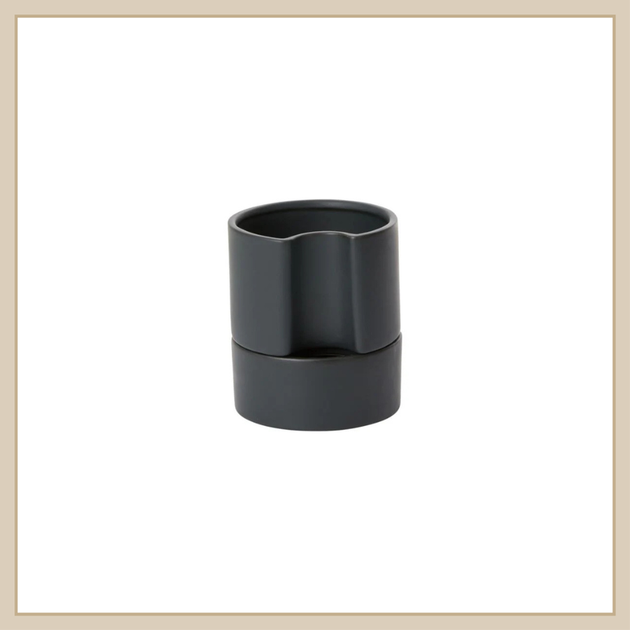 Jett Pot with Saucer - Black