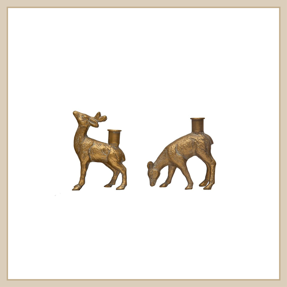 Cast Iron Deer Taper Holder