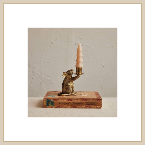 Cast Aluminum Mouse Taper Holder