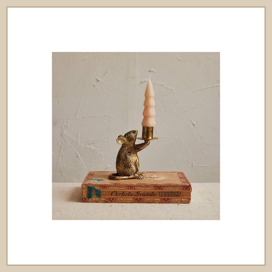 Cast Aluminum Mouse Taper Holder