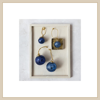 Embossed Recycled Mercury Glass Ornament