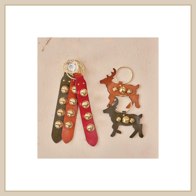 Leather & Metal Deer Door Hanger w/ Bell
