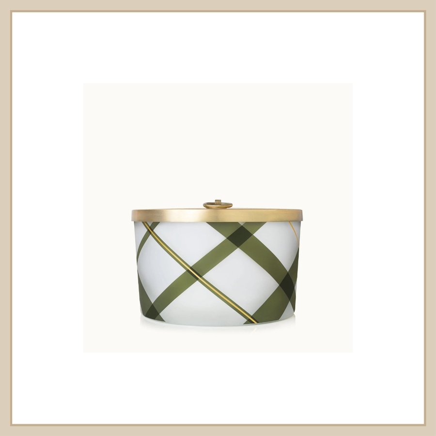 Frasier Fir Frosted Plaid Large 3-Wick Poured Candle