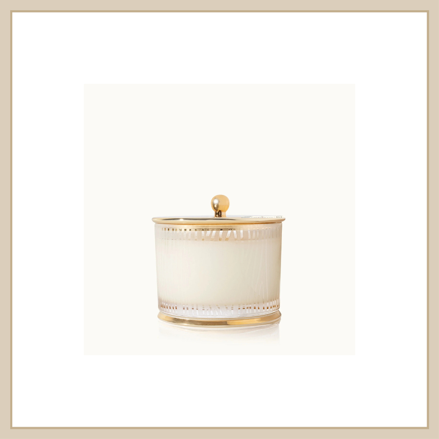 Frasier Fir Gilded Medium Poured Candle, Frosted Wood Grain