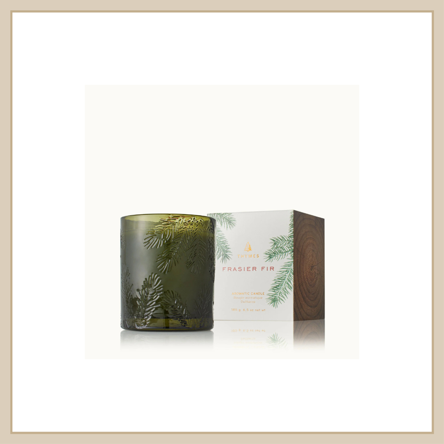 Frasier Fir Poured Candle, Molded Green Glass