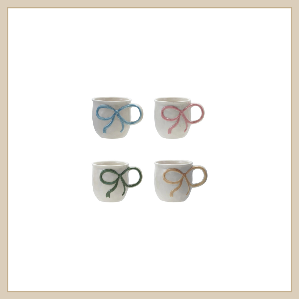18oz Stoneware Mug w/ Bow