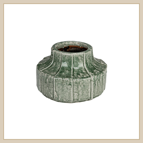 Terra Cotta Vase / Planter w/ embossed lines