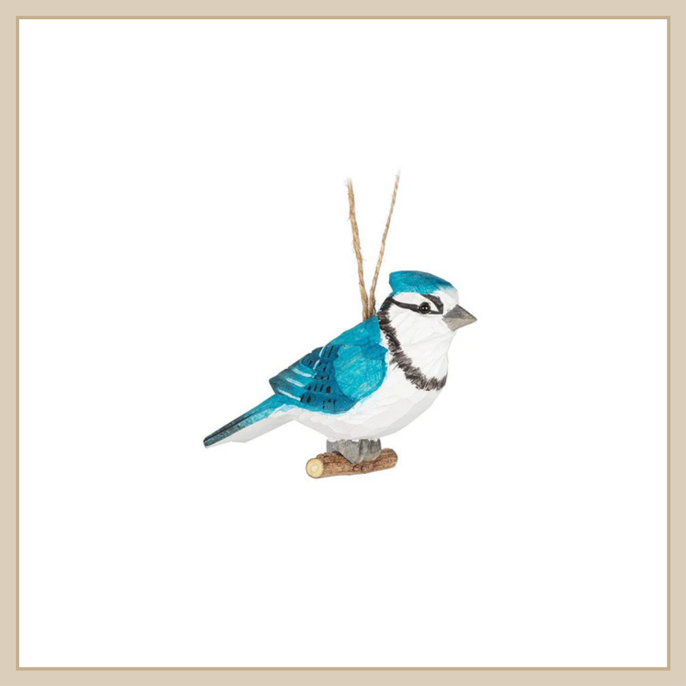Blue Jay Carved Ornament