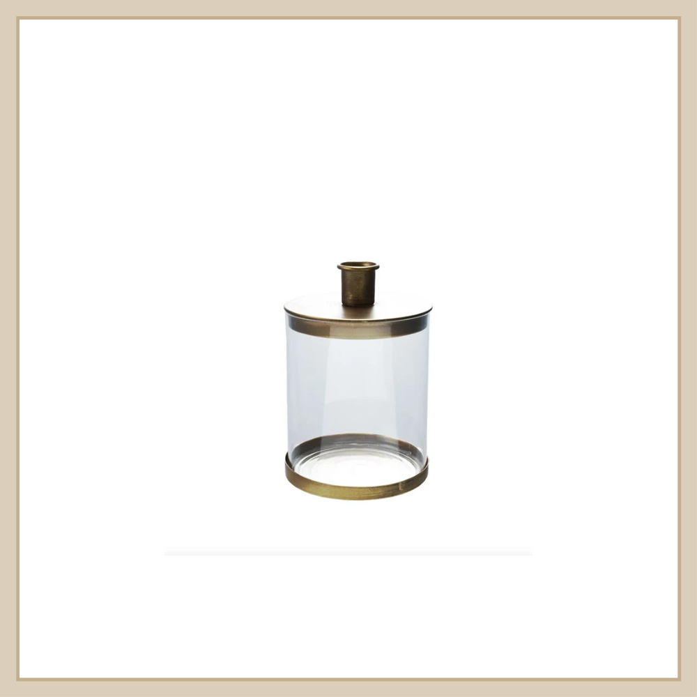 Metal & Glass Taper Container