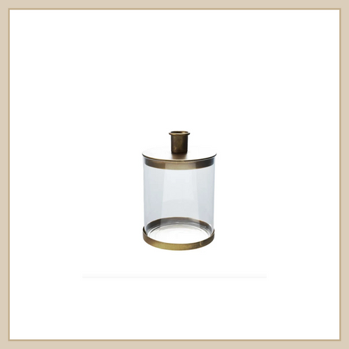 Metal & Glass Taper Container