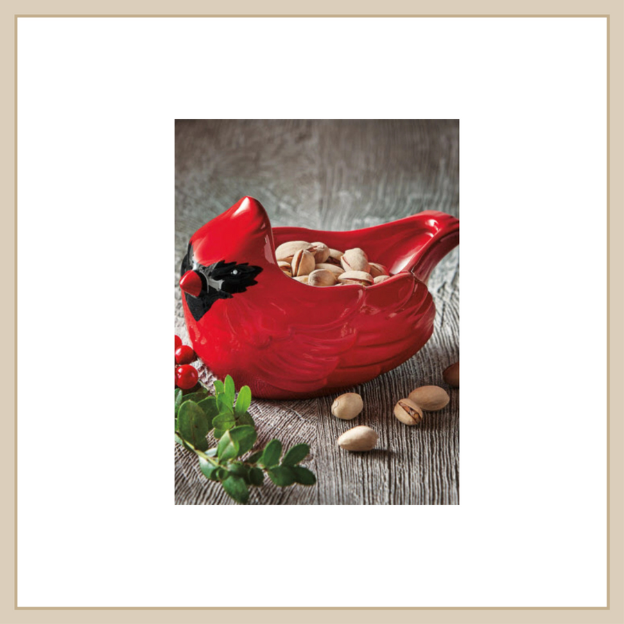 Red Stoneware Cardinal Bowl