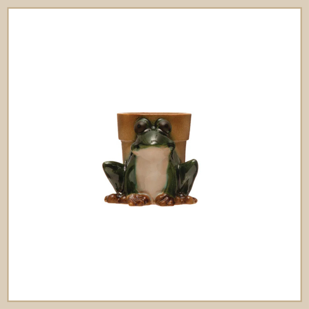Stoneware Frog Planter - Envy Paint & Design LTD