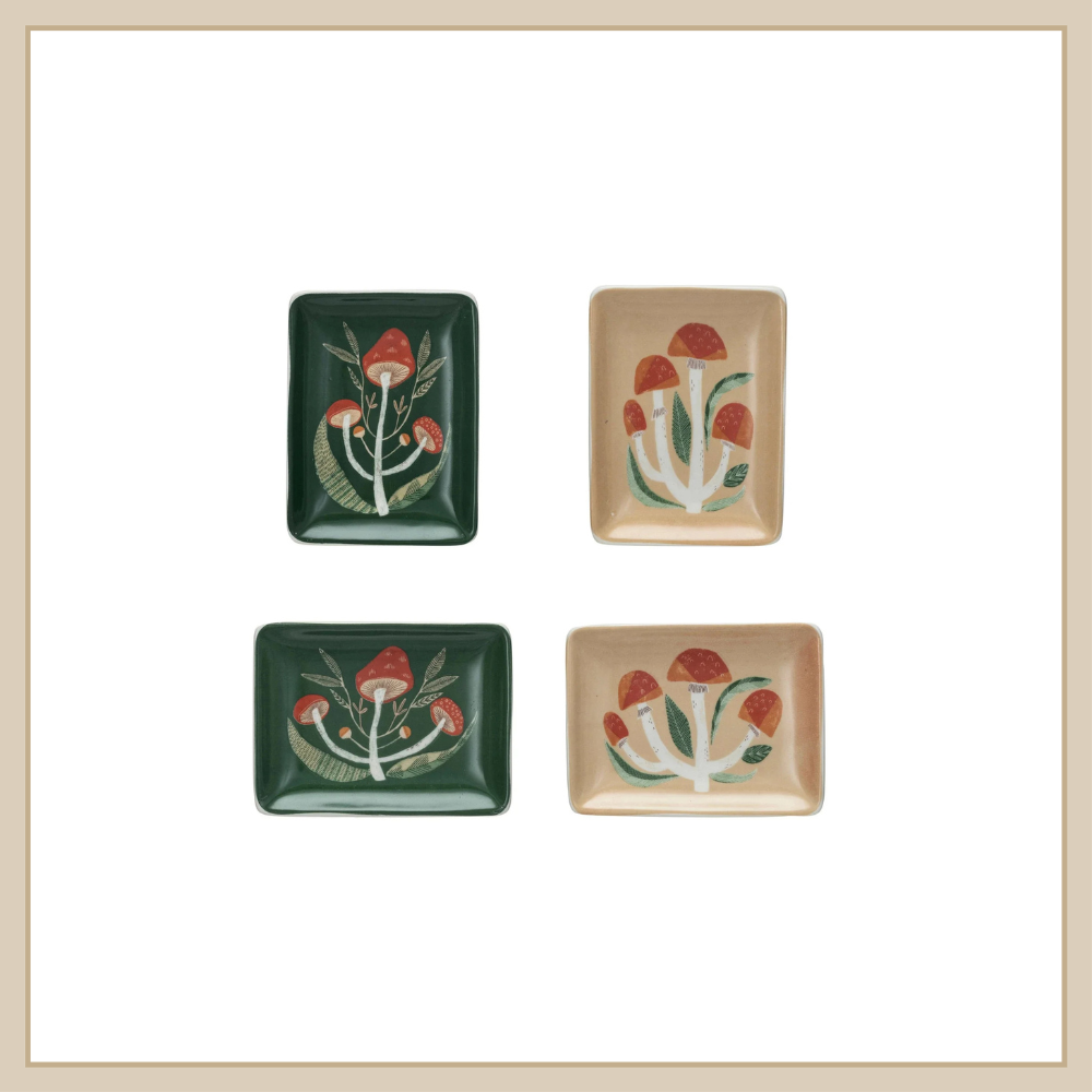 Stoneware Mushroom Dish