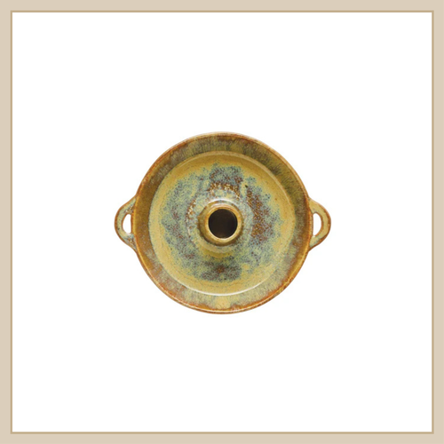 Stoneware Dish with Toothpick Holder and Handles