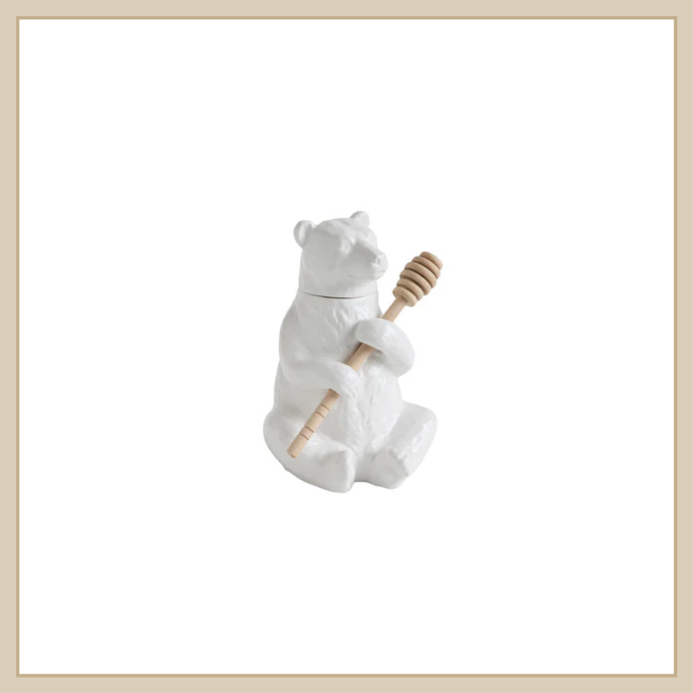 Ceramic Bear Shaped Honey Jar