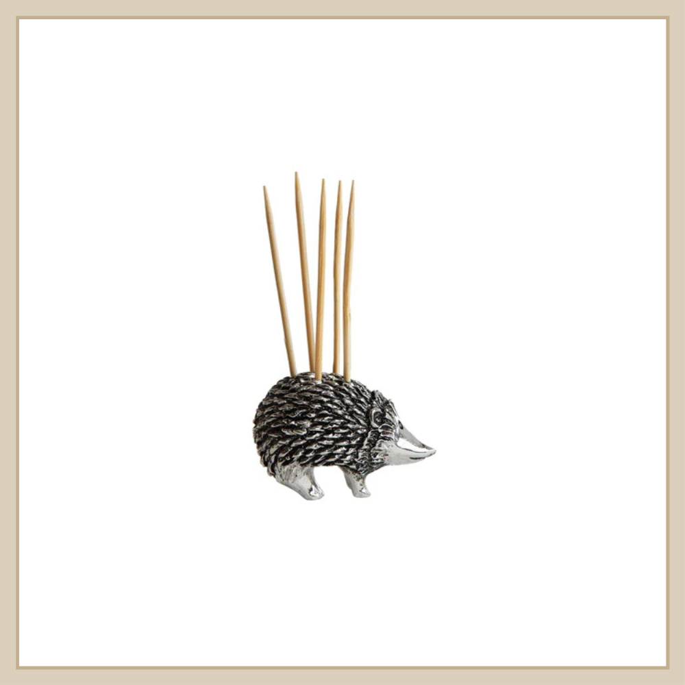 Pewter Hedgehog Toothpick Holder