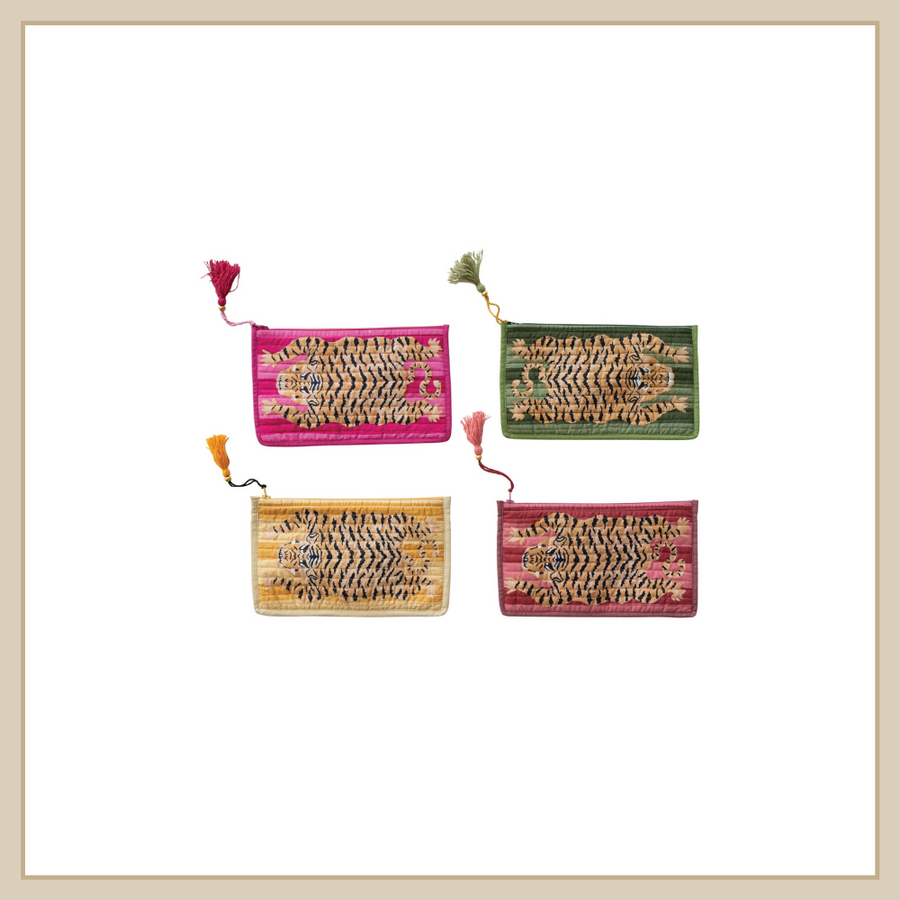 Cotton Voile Printed Zip Pouch