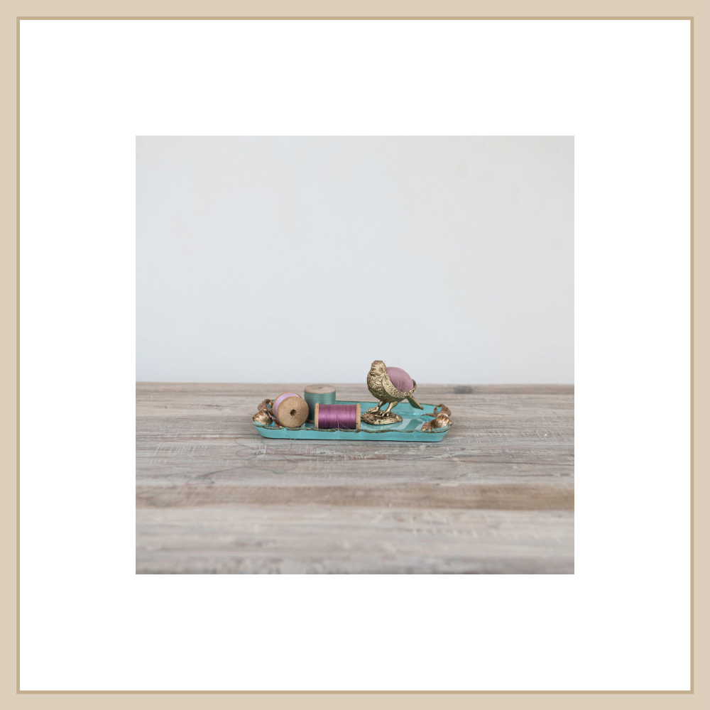 Mint Tray w/ Gold Bows