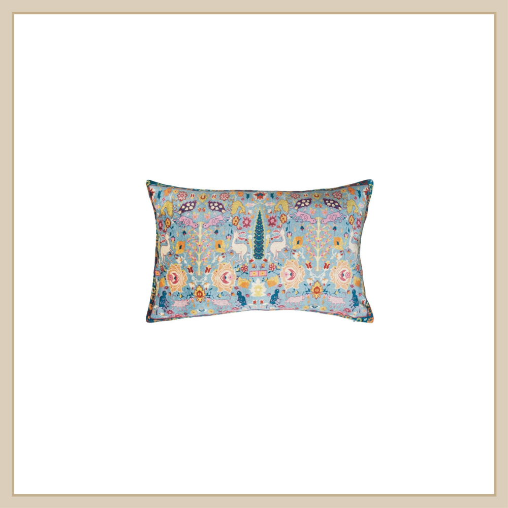 Cotton Blend Velvet Lumbar Pillow