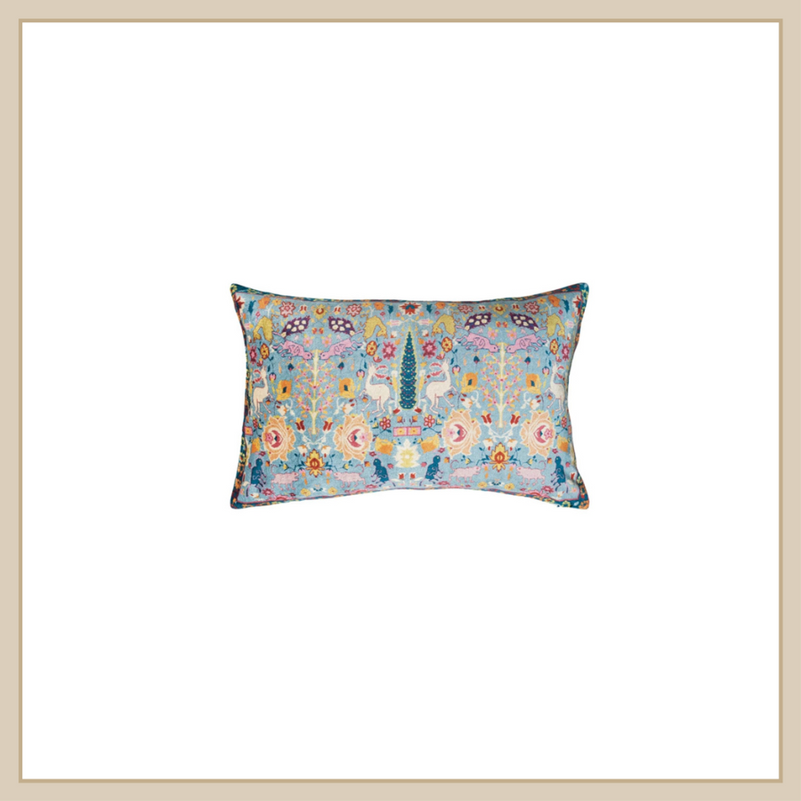 Cotton Blend Velvet Lumbar Pillow