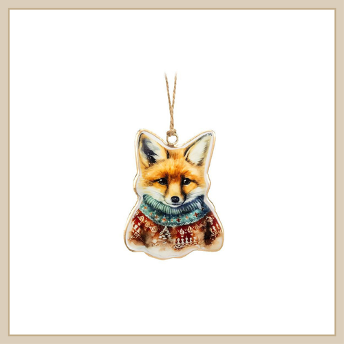 Red Fox in Sweater Ornament