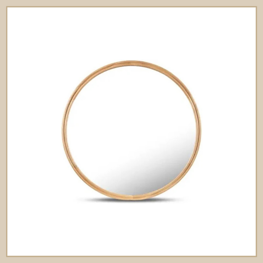 Alcott Round Mirror Small Oak