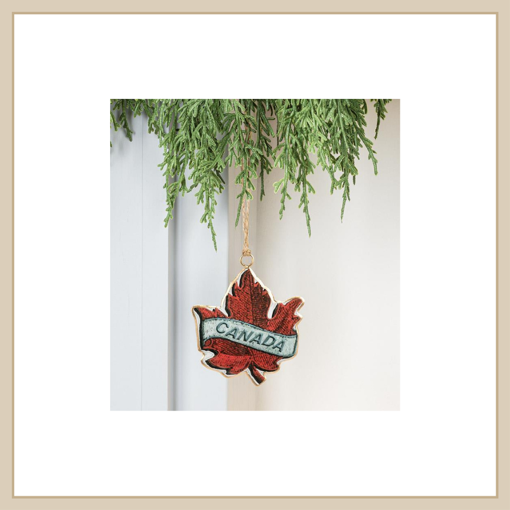 Maple Leaf w/ Canada Ornament