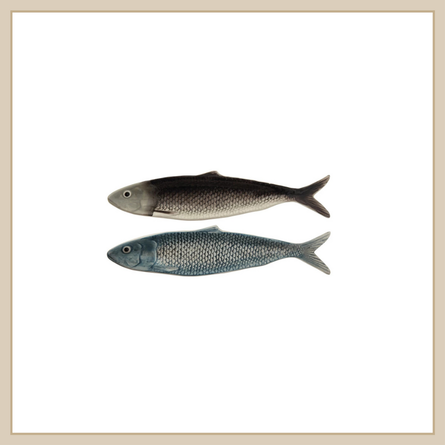 Painted Ceramic Sardine Plate