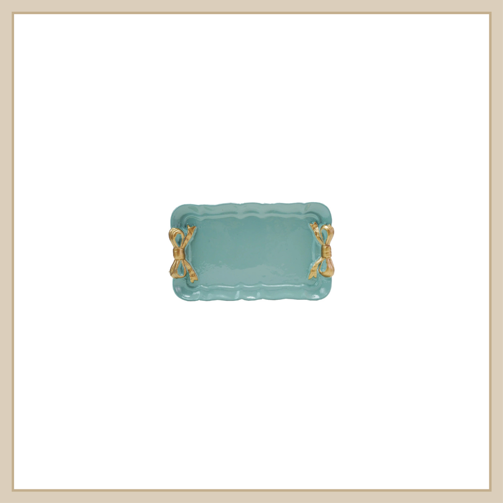 Mint Tray w/ Gold Bows