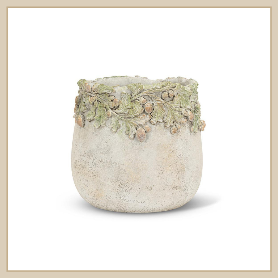 Large Oak Leaves & Acorns Planter
