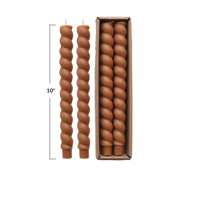 Twisted Taper Candle Box Camel