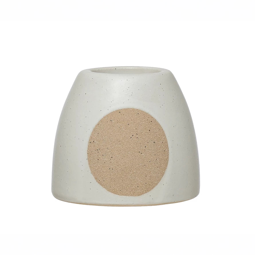 Stoneware Tealight Holder w/ Circle Design