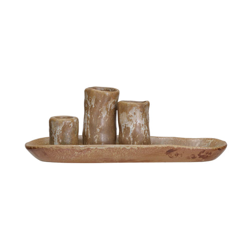 Stoneware Vases w Tray