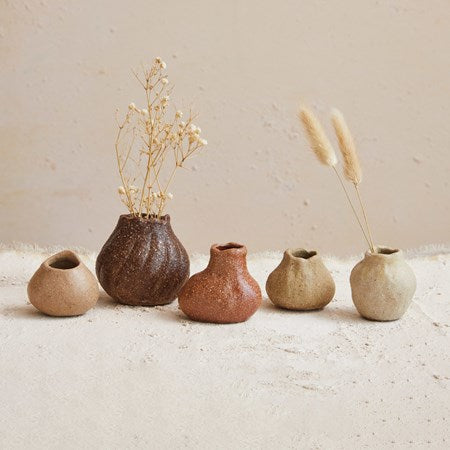 Stoneware Organic Shaped Vases - Set of 5