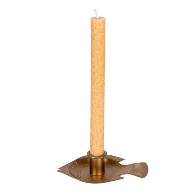 Taper Holder w Embossed Fish Shaped Tray